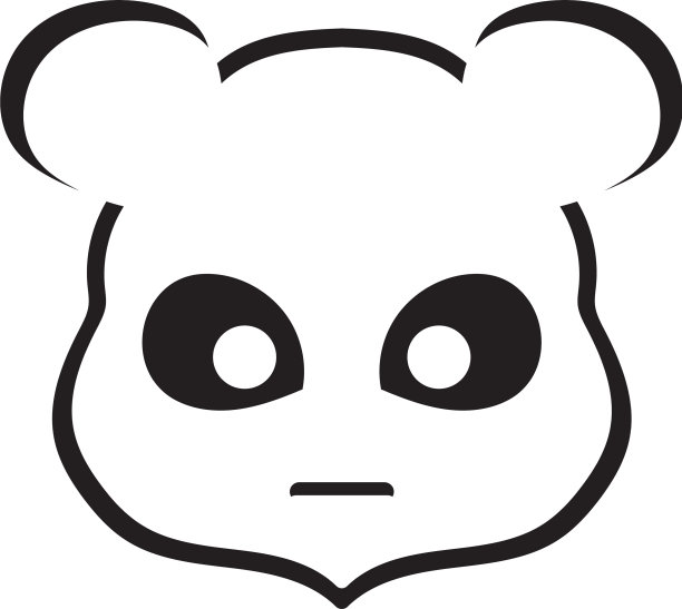 熊猫标志黑白头像图片下载