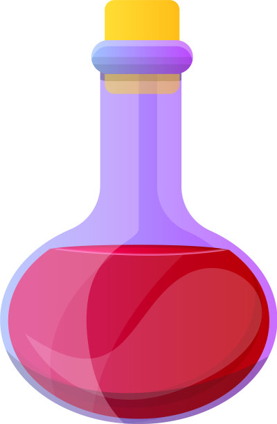 魔法红色药水图标卡通风格图片下载