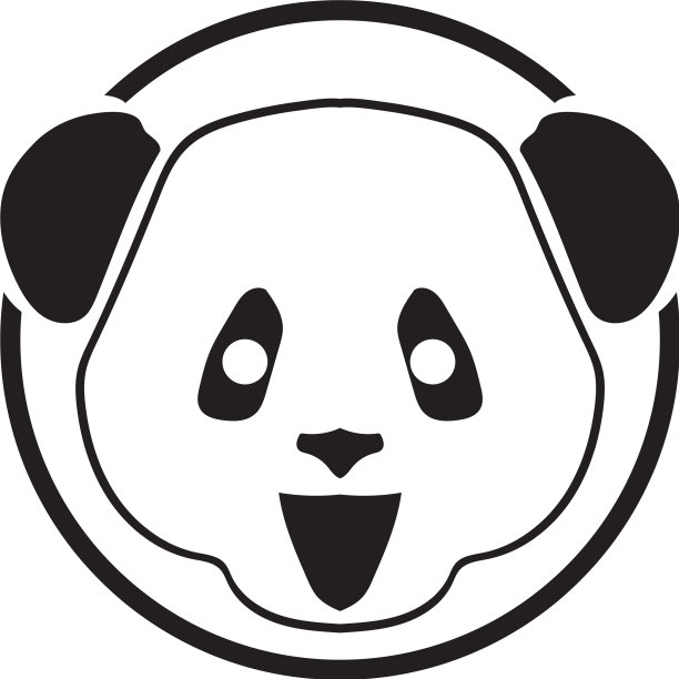 熊猫标志黑白头像图片下载