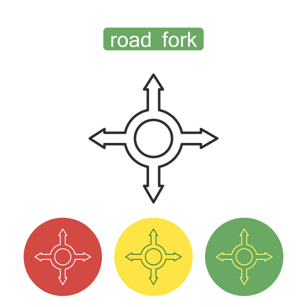 道路分叉轮廓图标设置图片下载