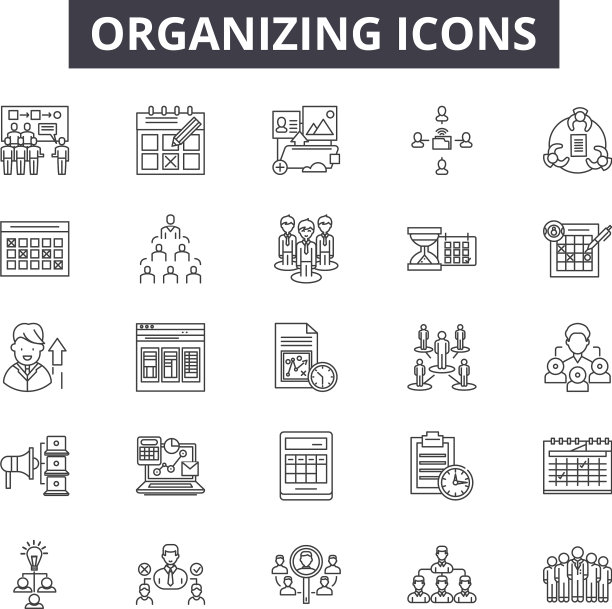 组织线条图标标志设置为线性图片下载