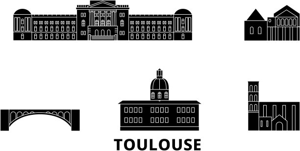 法国图卢兹平坦的旅游天际线设置法国图片下载