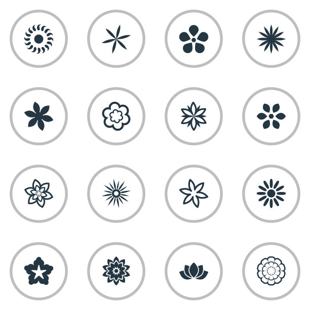 一套简单的玫瑰图标图片下载