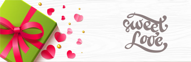 浪漫的横向背景与纸心图片下载