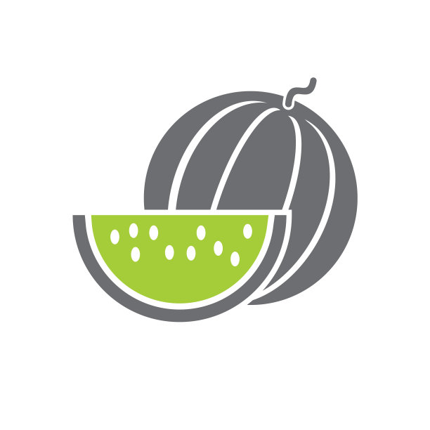 西瓜图标在白色背景图形图片下载