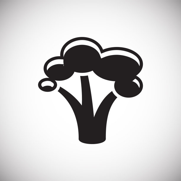 花椰菜图标在白色背景的图形和图片下载