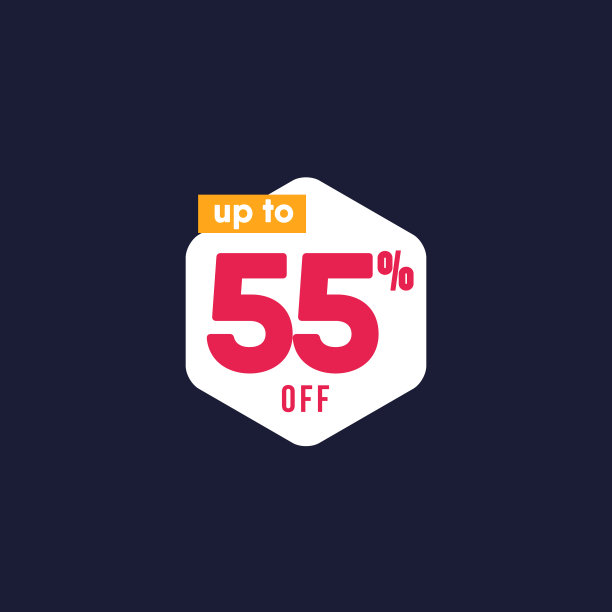 折扣高达55 off标签模板设计图片下载