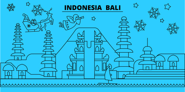 印尼巴厘岛冬季假期天际线快乐图片下载