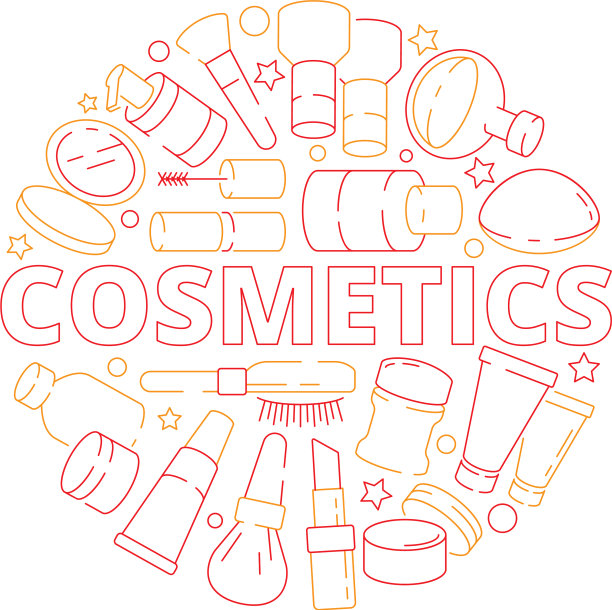 彩妆象征美女化妆品中的物品图片下载