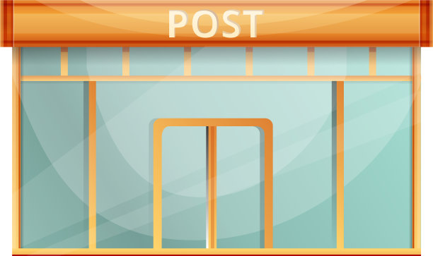 邮局建筑图标卡通风格图片下载
