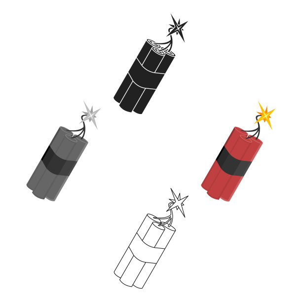 炸药图标卡通黑色烧焦西方图标图片下载