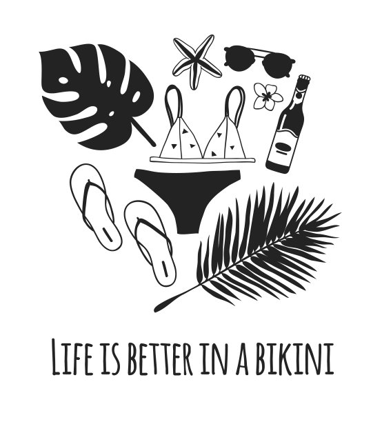 手绘夏季报价和实际热带图片下载