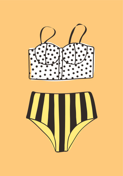 手绘夏季比基尼实际热带图片下载