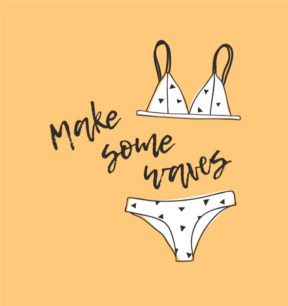 手绘夏季报价和比基尼实际图片下载