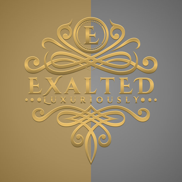 经典豪华字母e标志与浮雕图片下载