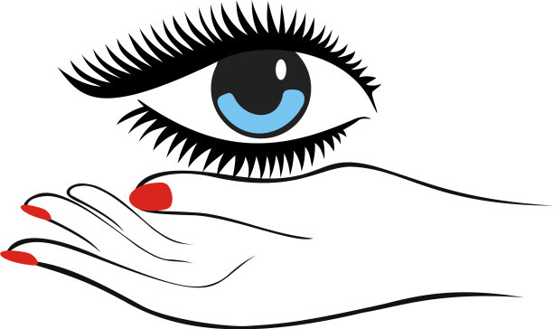 女性手握眼时尚概念眼图片下载