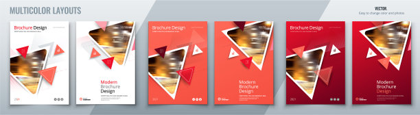 宣传册模板布局设计与三角形图片下载