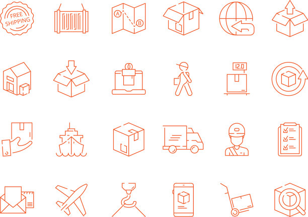 运输和交付图标信使返回邮件图片下载