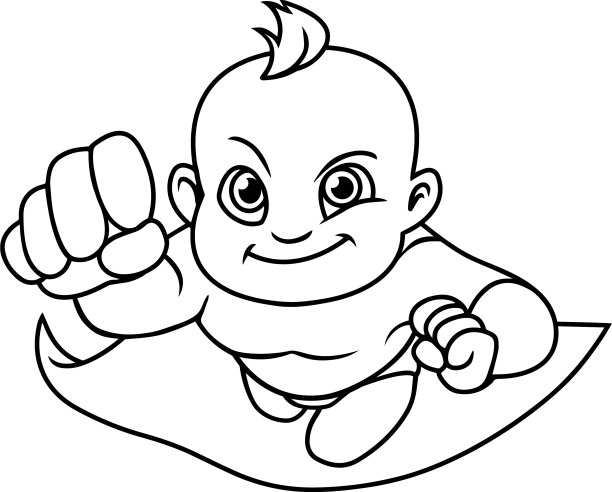 超级宝贝线艺术图片下载