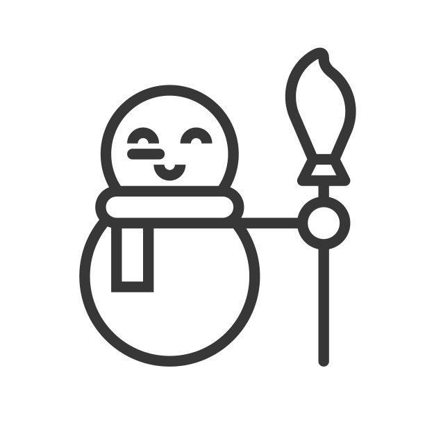 可爱的圣诞雪人图标轮廓图片下载