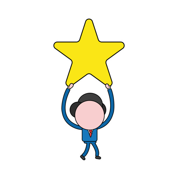 商人角色行走，举着星星图片下载