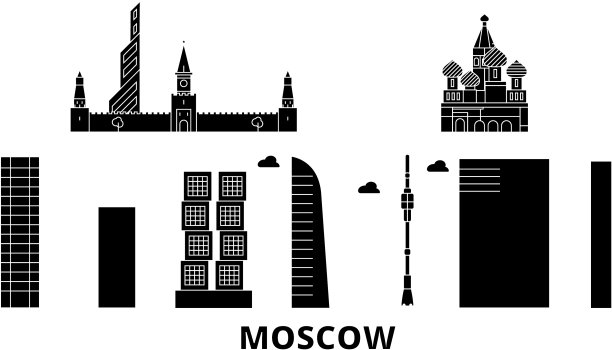 俄罗斯莫斯科城市平面旅游天际线设置图片下载