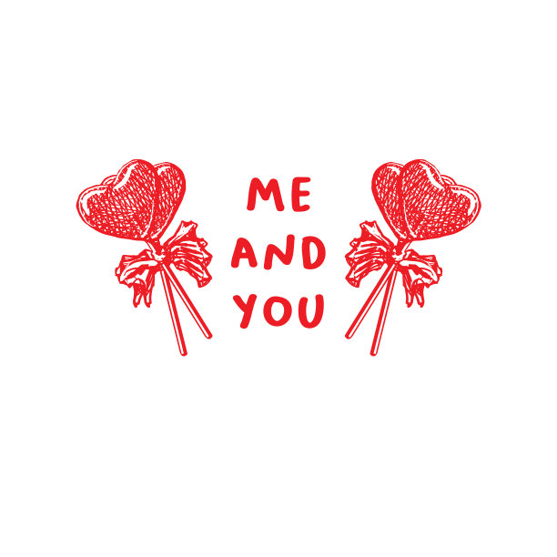 情人节贺卡或海报与素描图片下载