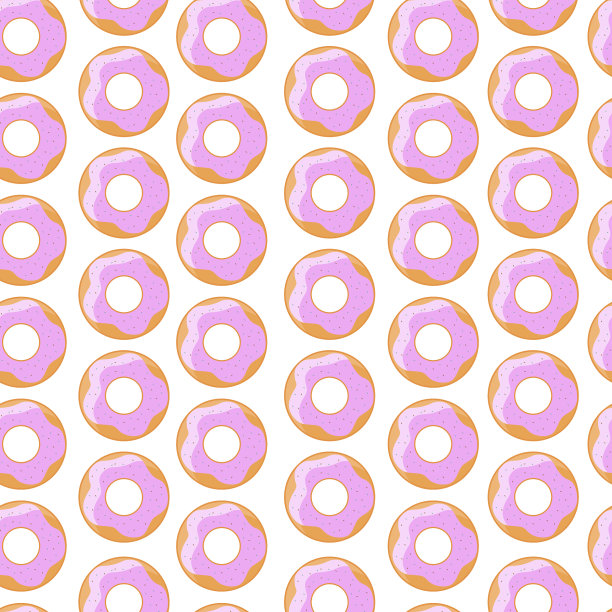 甜蜜的粉色甜甜圈无缝模式图片下载