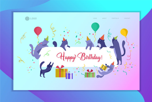 登陆页面模板与可爱的猫持有空白图片下载