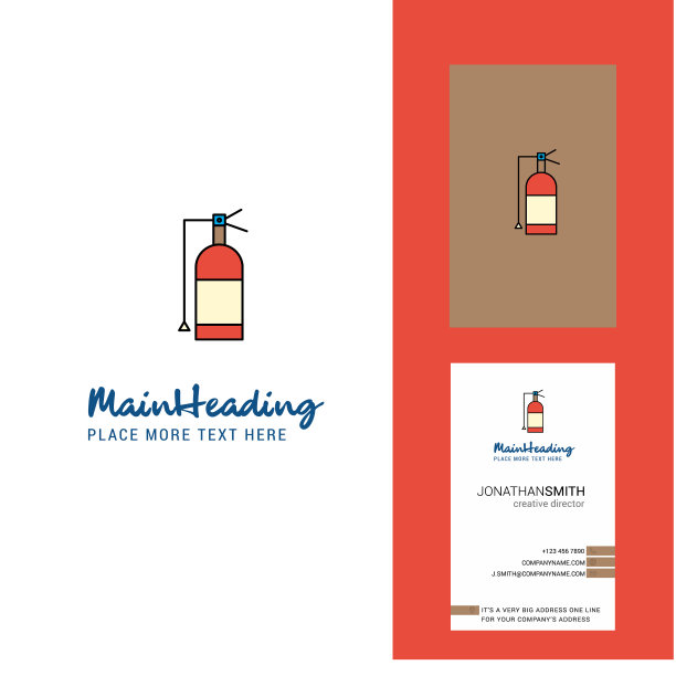 圆柱形创意标志与名片垂直图片下载