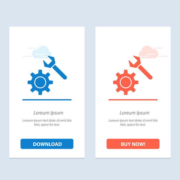 设置扳手齿轮蓝色和红色下载购买图片下载