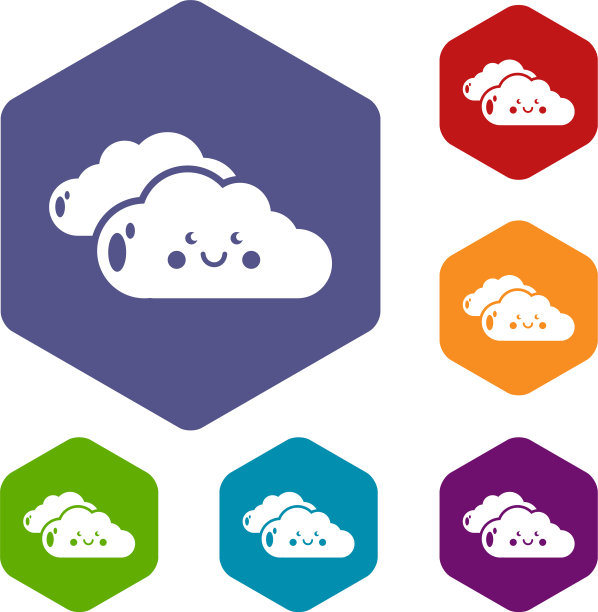 善良的云图标六面体图片下载