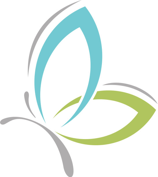 彩色翅膀蝴蝶标志模板图片下载