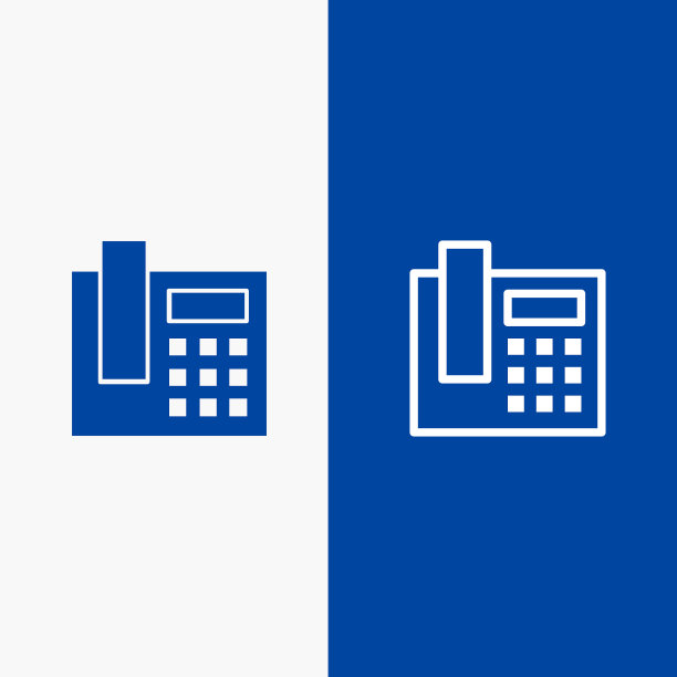 电话电话线路和字形固体图标图片下载