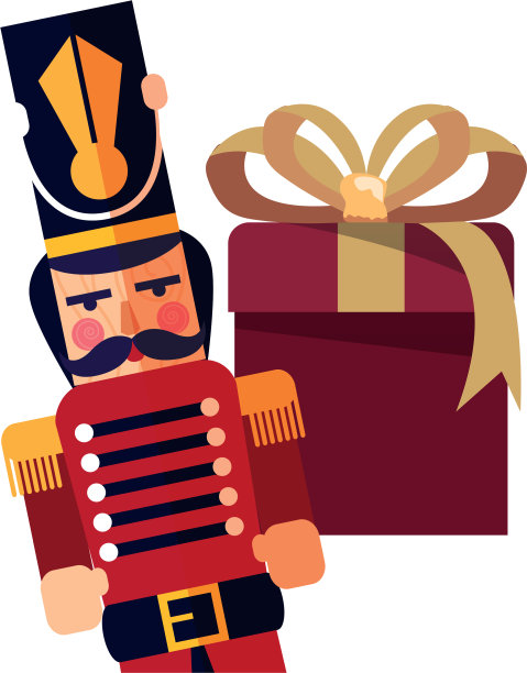 圣诞胡桃夹子礼盒装饰图片下载