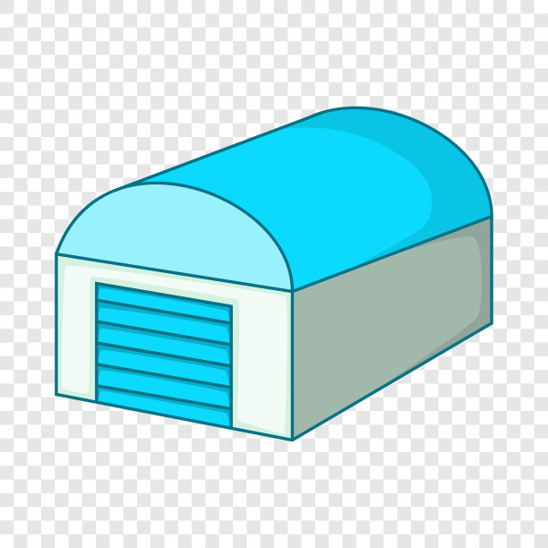 机库带有半圆形旋钮卡通风格图片下载