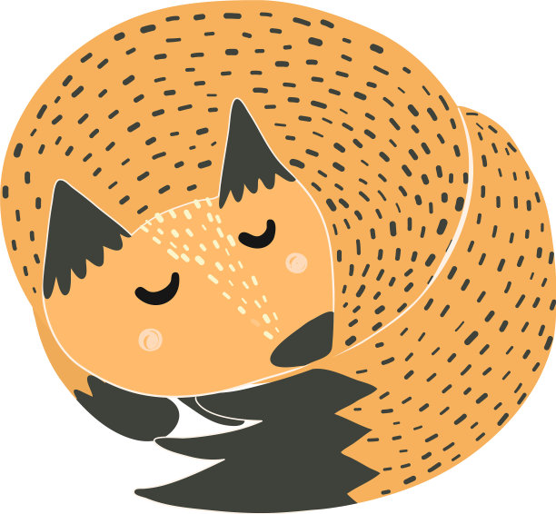 可爱的睡觉狐狸孤立在白色的背景图片下载