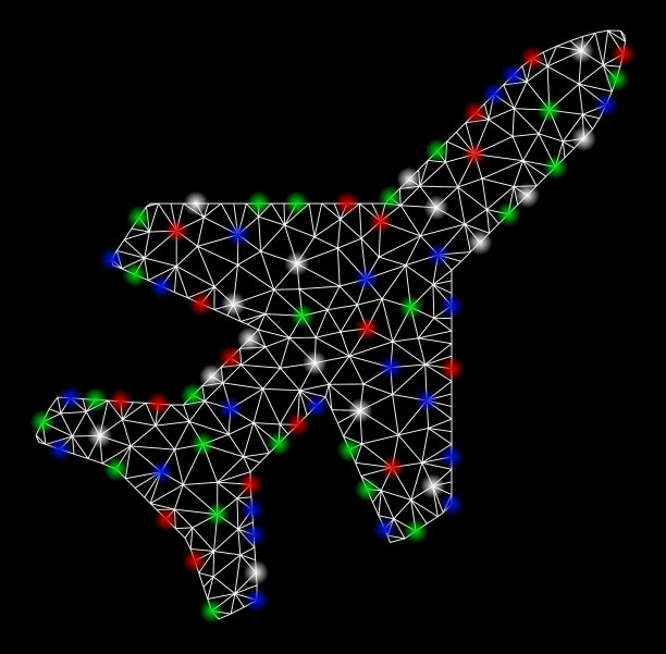 亮网飞机网带闪点图片下载