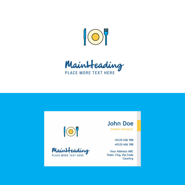 扁平的食品标识和名片模板图片下载