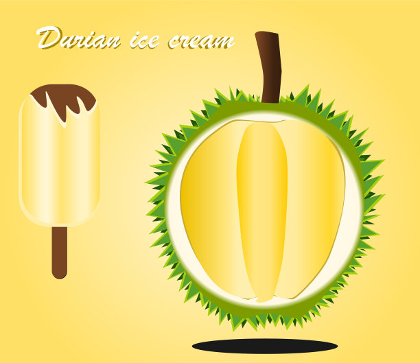 榴莲冰淇淋设计为海报和图片下载