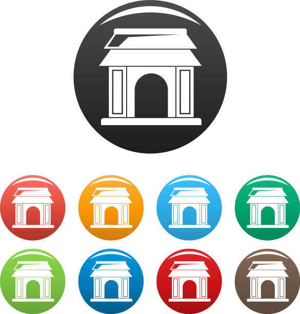 亚洲门图标设置颜色图片下载