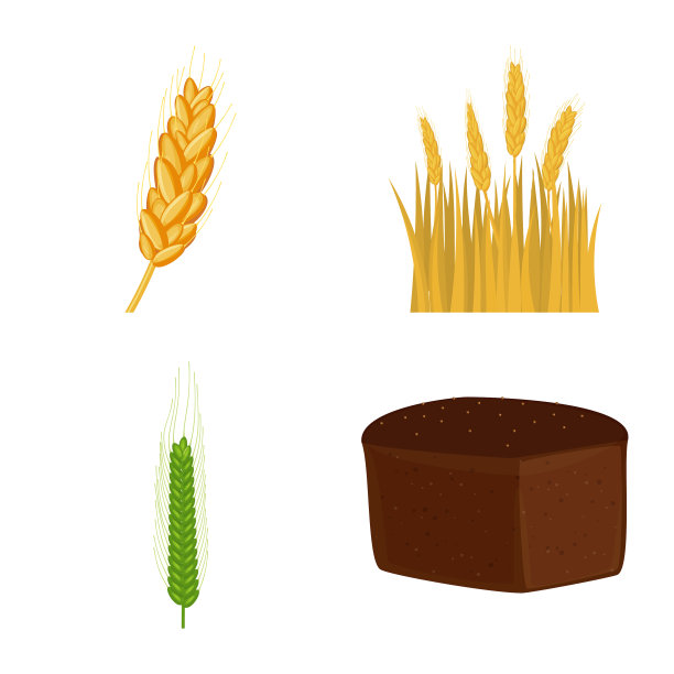 小麦和玉米的标志集图片下载