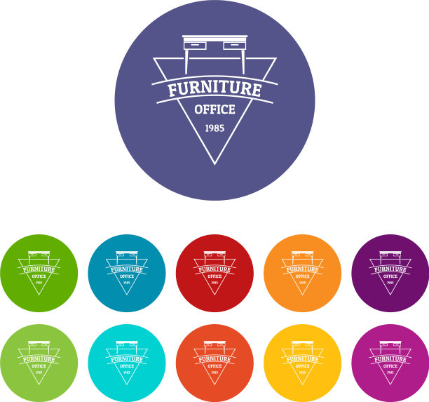 家具图标套装颜色图片下载