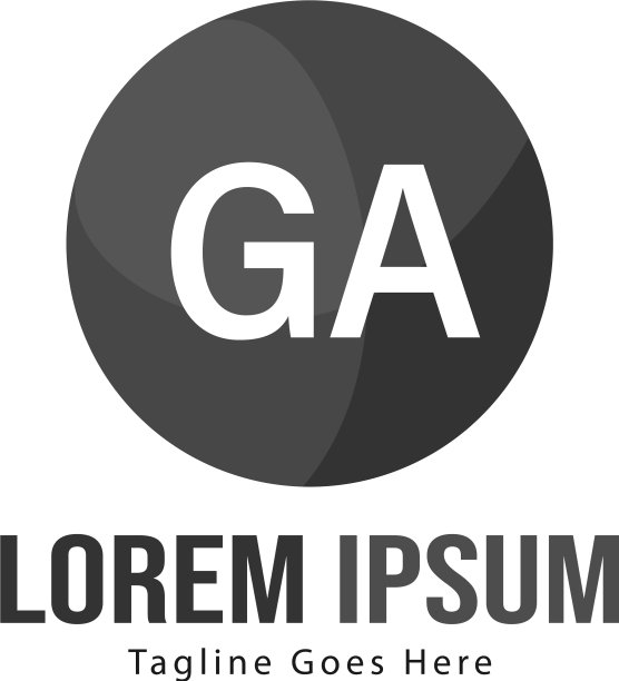 现代边框GA字母Logo模板图片下载