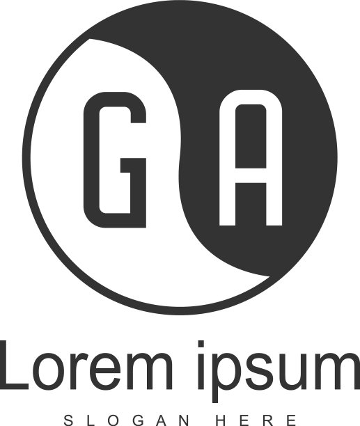 现代边框GA字母Logo模板图片下载