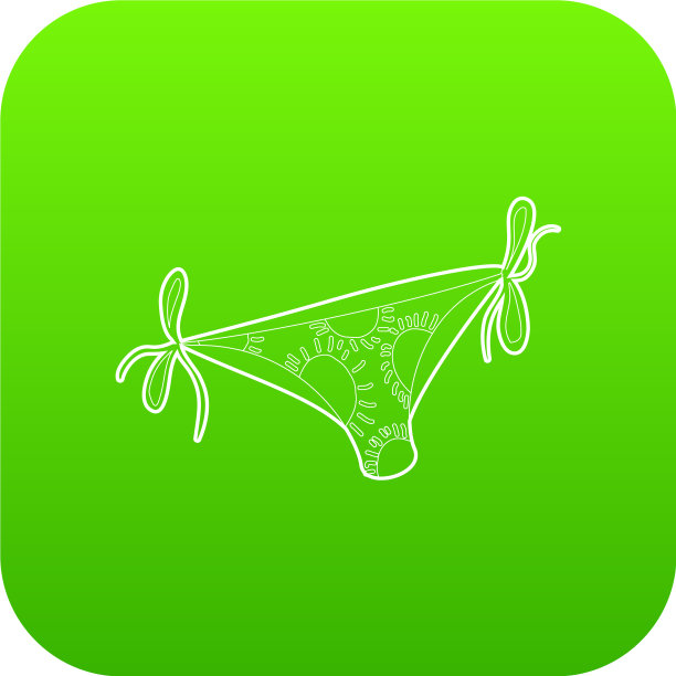 比基尼底部顶部图标绿色图片下载