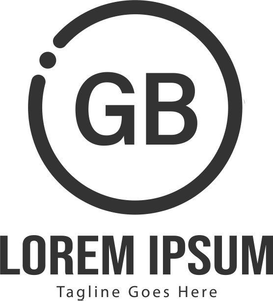 GB字母现代边框logo模板图片下载