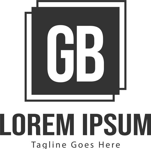 GB字母现代边框logo模板图片下载