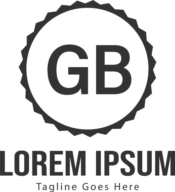 GB字母现代边框logo模板图片下载