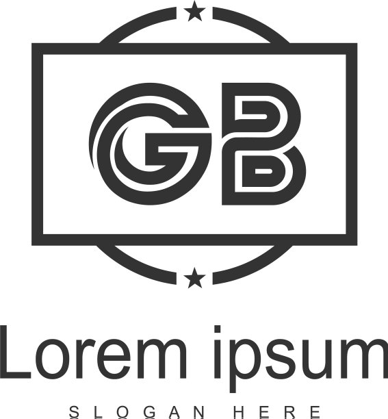 GB字母现代边框logo模板图片下载
